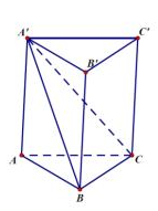 Cho khối lăng trụ ABC.A'B'C', mặt phẳng AB'C' chia khối lăng trụ ABC.A'B'C' thành (ảnh 1)