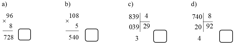 Vở bài tập Toán lớp 3 Tập 1 trang 102, 103, 104, 105 Bài 41: Ôn tập phép nhân, phép chia trong phạm vi 100. 1 000 - Kết nối tri thức (ảnh 1)