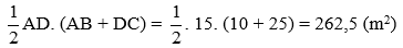 Tính diện tích mảnh đất hình thang ABCD như hình dưới, biết AB = 10 m
