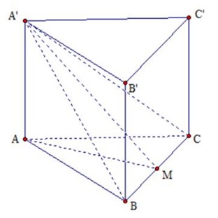 Cho lăng trụ đều ABC.A'B'C' có tất cả các cạnh bằng a (ảnh 1)