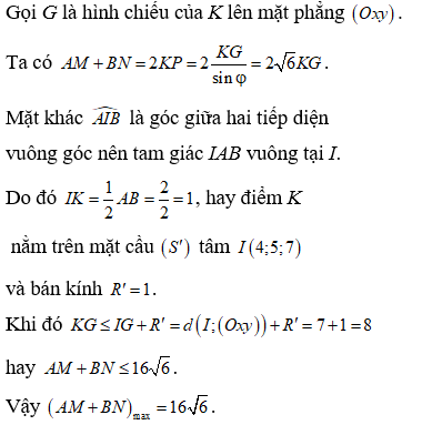 Trong không gian Oxyz, cho đường thẳng d: x-1/2=y/1=z-1/1  và mặt cầu (ảnh 3)