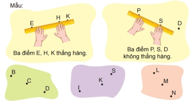 Giải Toán lớp 2 Tập 1 trang 54, 55 Ba điểm thẳng hàng | Giải bài tập Toán lớp 2 Chân trời sáng tạo.