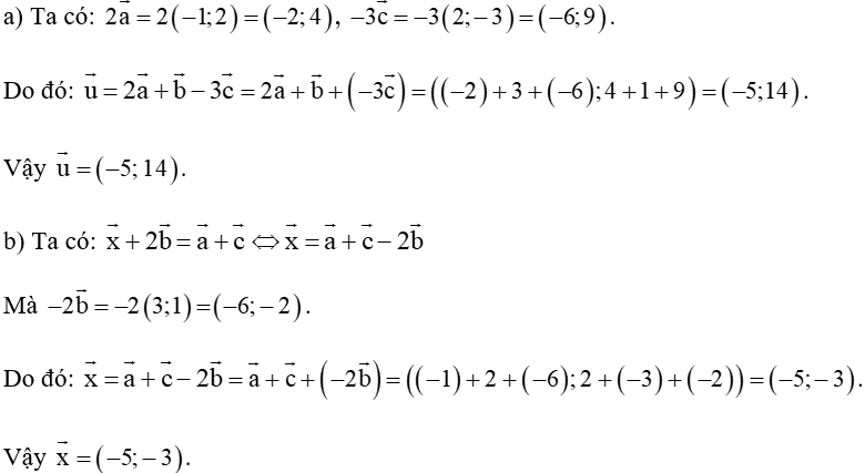 Trong mặt phẳng tọa độ Oxy, cho vectơ a, vectơ b, vectơ c