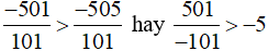 So sánh: -501/-101 và -5