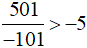 So sánh: -501/-101 và -5