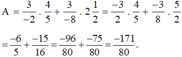 Tính giá trị biểu thức A = 3/-2. m/n