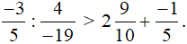 So sánh 2/1/6 . 7/1/5 và 23/2 - (-13)/3