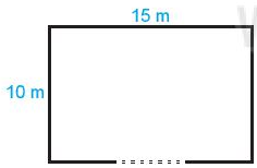 Một khu vườn hình chữ nhật có chiều dài 15m, chiều rộng 10 m