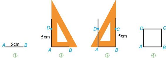 Vẽ hình vuông có cạnh bằng 5 cm