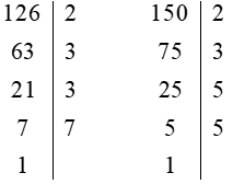 Tìm ƯCLN(126, 150). Từ đó hãy tìm tất cả các ước chung của 126 và 150