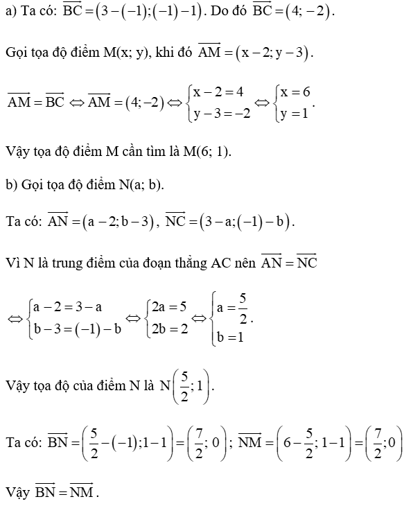 Trong mặt phẳng toạ độ Oxy, cho ba điểm A(2; 3)