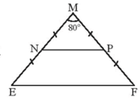 Cho tam giác MEF cân tại M có góc M = 80 độ