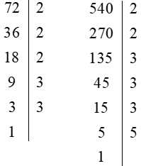 Tìm BCNN của các số sau: a) 72 và 540; b) 28, 49, 64; c) 43 và 53