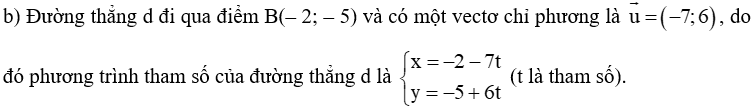 Lập phương trình tổng quát và phương trình tham số của đường thẳng d