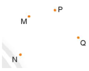 Cho bốn điểm M, N, P, Q như hình bên có thể tìm được một điểm K