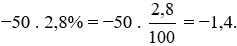 Tính: a) 45% của 300; b) 15% của 25,9; c) 2,8% của −50