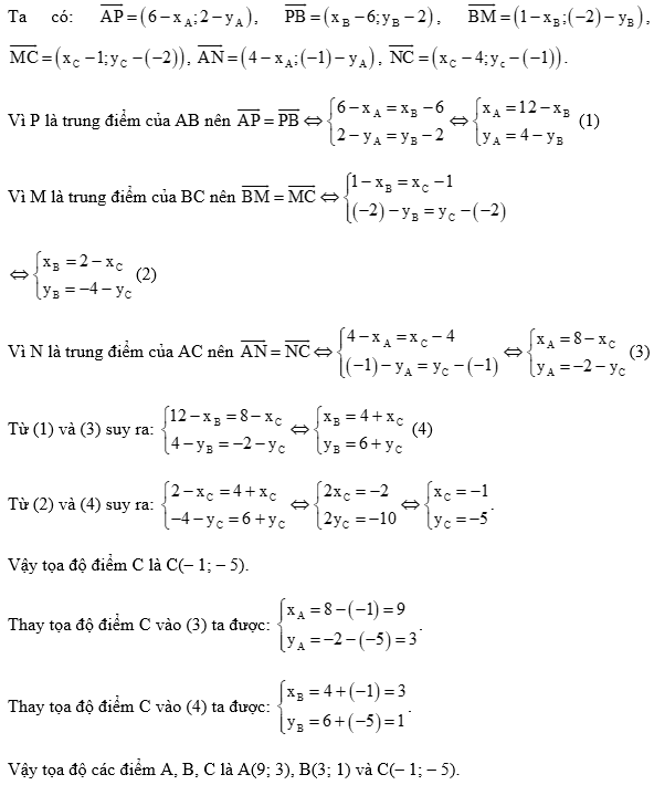 Trong mặt phẳng toạ độ Oxy, cho tam giác ABC
