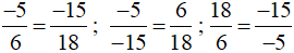 Kiểm tra khẳng định: 18 . (−5) = (−15) . 6