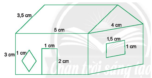 Vẽ sơ đồ ngôi nhà theo kích thước các cạnh nêu ra trong hình vẽ