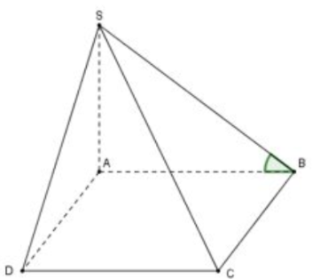 Cho hình chóp S.ABCD có đáy ABCD là hình vuông cạnh bằng 2a. Cạnh bên SA vuông góc với mặt phẳng đáy (ABCD). (ảnh 1)