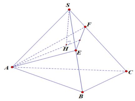 Cho khối chóp S.ABC có góc ASB = góc BSC = góc CSA = 60^0, SA = a, SB = 2a, SC = 4a. Tính thể tích khối chóp S.ABC (ảnh 1)