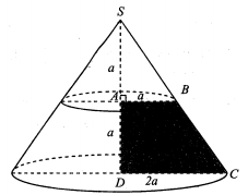 Cho hình thang ABCD vuông tại A, D với AB= a ,  (ảnh 1)