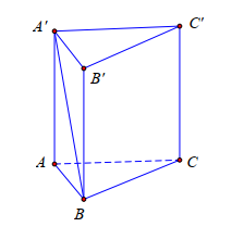 Cho hình lăng trụ đứng ABC.A'B'C' có đáy ABC là tam giác vuông tại B (ảnh 1)