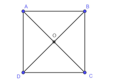 Cho hình vuông ABCD tâm O. Khi đó: vecto AB+ AD=? (ảnh 1)