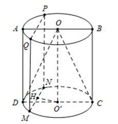 Trong không gian, cho hình trụ (T). Mặt phẳng (α) song song  (ảnh 1)