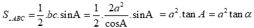 Cho tam giác ABC có BC = a; góc A = alpha và hai đường trung tuyến BM, CN vuông góc với nhau. Diện  (ảnh 5)