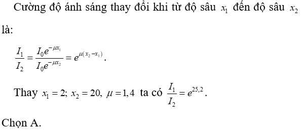 Cường độ ánh sáng đi qua môi trường khác không khí (chẳng hạn sương mù, nước,…) sẽ giảm dần tùy thuộc độ dày của môi (ảnh 1)