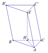 Cho hình lăng trụ \(ABC.A'B'C'\) có đáy ABC là tam giác đều cạnh a (ảnh 1)