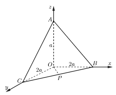 Cho tứ diện O.ABC có OA, OB, OC đôi một vuông góc với nhau, OA = a (ảnh 2)