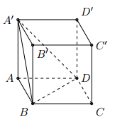 Cho hình lập phương  ABCD.A'B'C'D' có cạnh bằng a (tham khảo hình vẽ) . Giá trị  (ảnh 1)