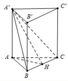 Cho hình lăng trụ đứng \(ABC.A'B'C'\) có đáy ABC là tam giác vuông tại A (ảnh 1)