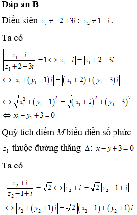 Cho hai số phức  z1=x1+y1,z2=x2+y2(x1,x2.y1,y2 thuộc R)    (ảnh 4)