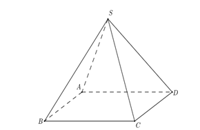 Cho hình chóp tứ giác đều S.ABCD có độ dài cạnh bên bằng a và diện tích (ảnh 1)