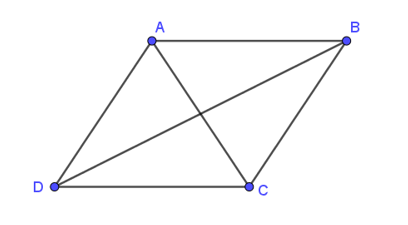 Cho hình thoi ABCD có BD = 6 cm và diện tích là 48cm2. Tính độ dài vectơ AC (ảnh 1)