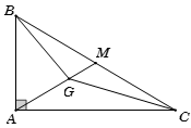 Gọi G là trọng tâm tam giác vuông ABC với cạnh huyền BC = 12 (ảnh 1)