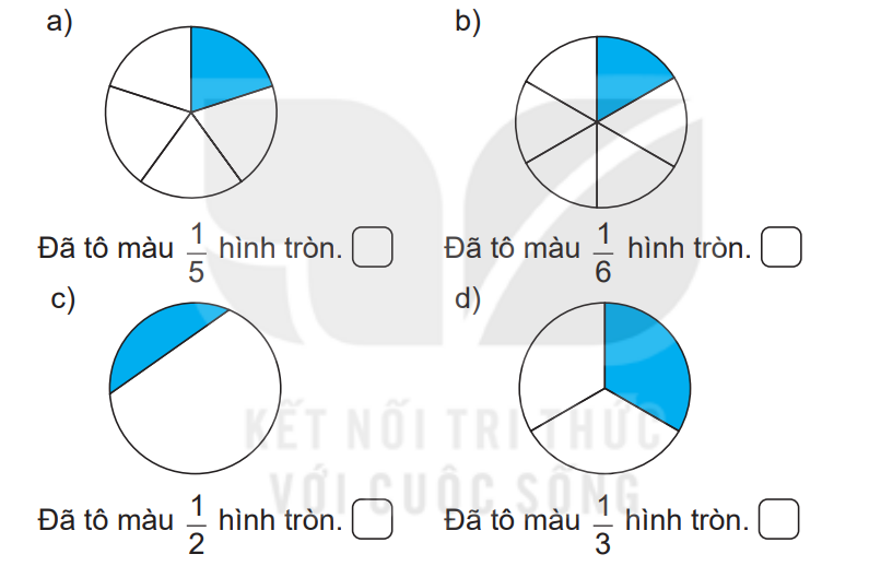 Vở bài tập Toán lớp 3 Tập 1 trang 37, 38, 39, 40 Bài 14: Một phần mấy - Kết nối tri thức (ảnh 1)