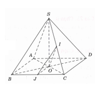 Cho hình chóp S.ABCD có tất cả các cạnh đều bằng a . Gọi I  và J  lần lượt là trung điểm của SC và BC. Số đo của góc (IJ,CD)  bằng: (ảnh 1)