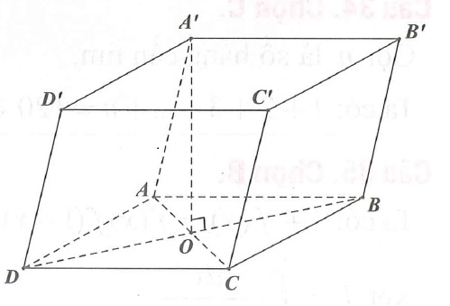 Cho lăng trụ  có ABCD là hình chữ nhật   Tính thể tích khối lăng trụ  biết rằng   (ảnh 1)