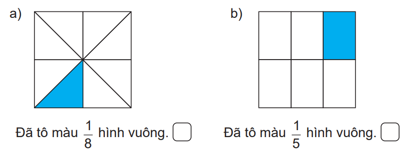 Vở bài tập Toán lớp 3 Tập 1 trang 37, 38, 39, 40 Bài 14: Một phần mấy - Kết nối tri thức (ảnh 1)