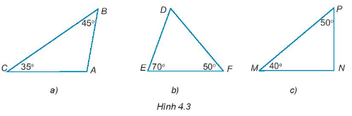 Sách bài tập Toán 7 Bài 12: Tổng các góc trong một tam giác - Kết nối tri thức (ảnh 1)