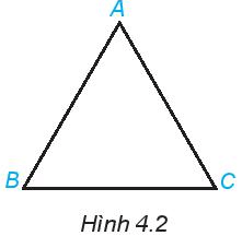 Cho tam giác đều ABC như Hình 4.2. Gọi tên các đỉnh, cạnh, góc