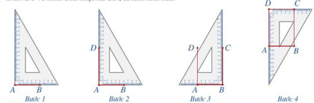 Vẽ hình chữ nhật bằng ê ke khi biết độ dài hai cạnh