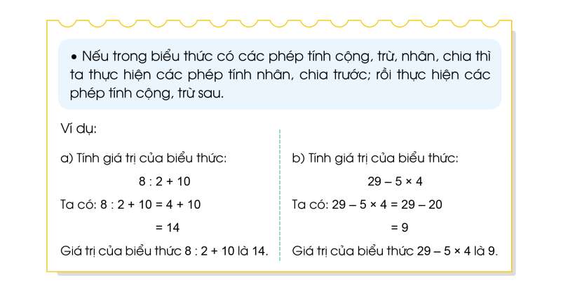 Lý thuyết Tính giá trị của biểu thức (tiếp theo) (Cánh diều 2022) hay, chi tiết | Toán lớp 3 (ảnh 2)