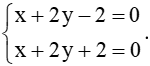 Xét vị trí tương đối của đường thẳng d: x + 2y – 2 = 0 với mỗi đường thẳng