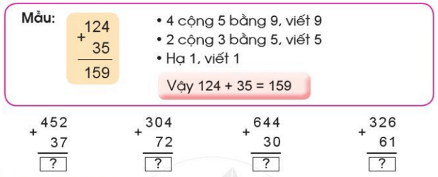 Giải Toán lớp 2 trang 58, 59 Phép cộng (không nhớ) trong phạm vi 1000 | Giải bài tập Toán lớp 2 Cánh diều