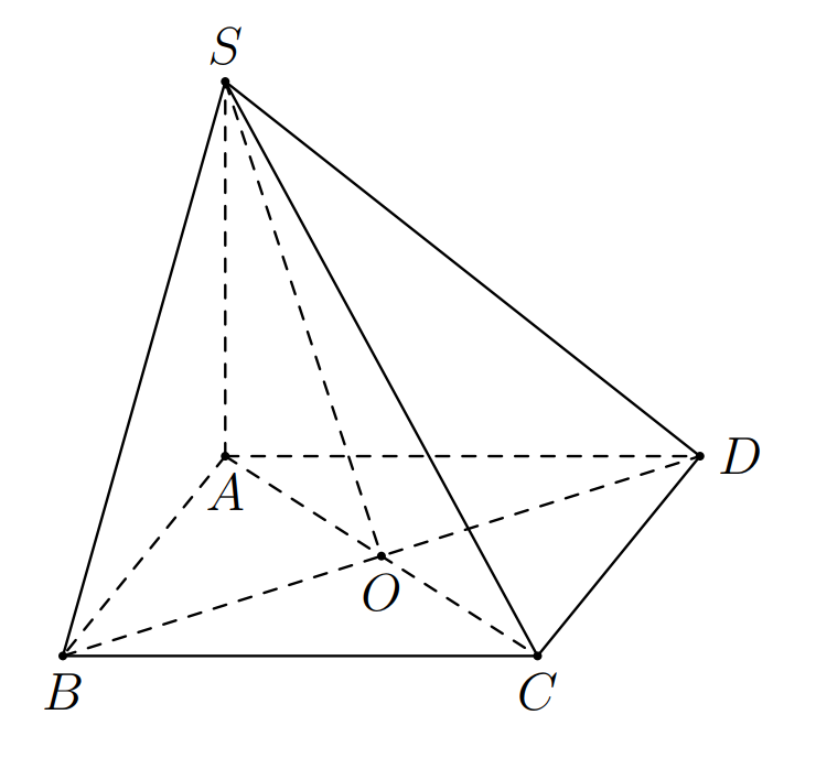 Câu 35: Cho hình chóp S.ABCD có đáy ABCD là hình thoi cạnh a,ABC  cạnh bên SA và SA vuông góc với (ABCD). Tính góc giữa  và . (SAC) (ảnh 1)